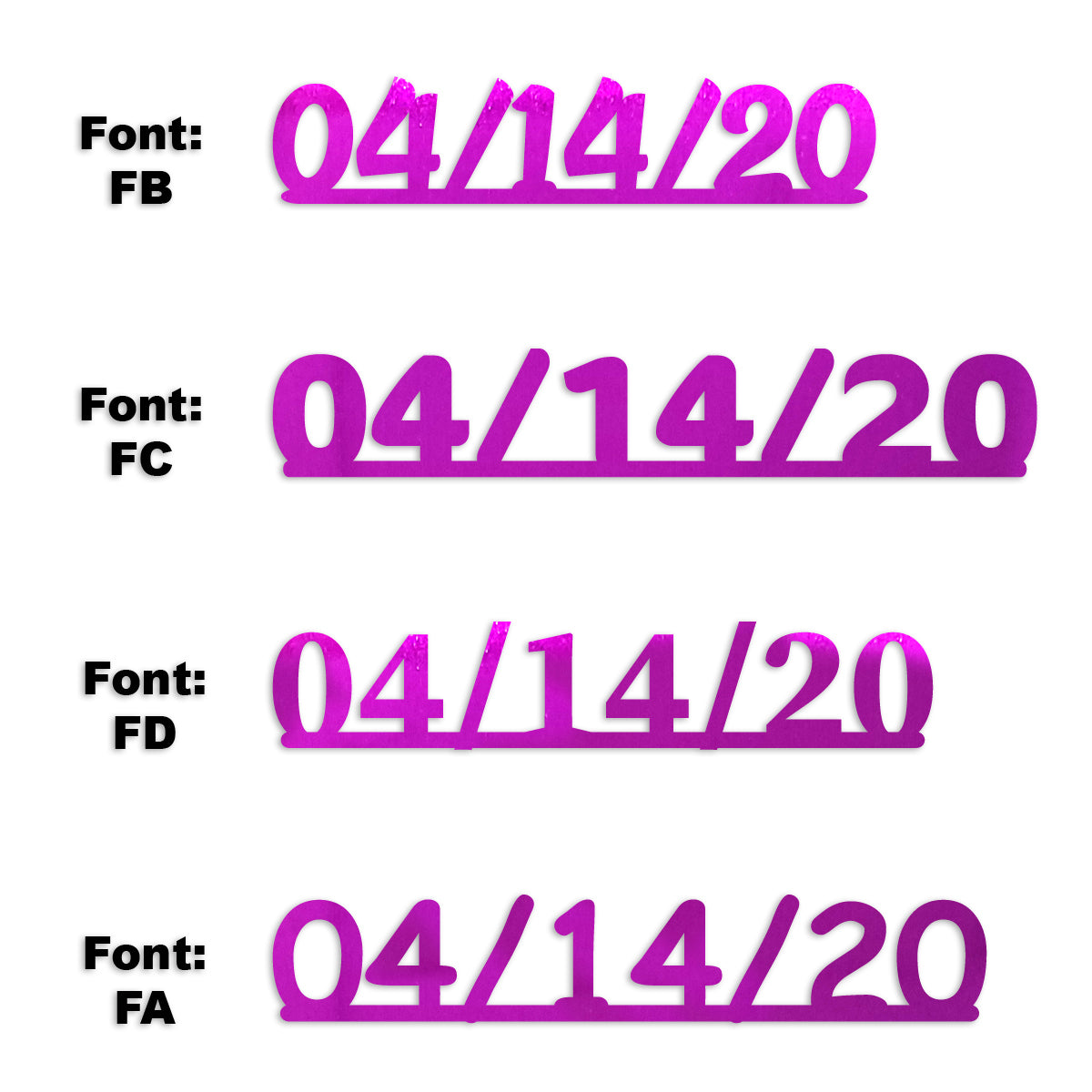 Custom-Fetti Date - 04/14/24 or 04/14/25  Fuchsia