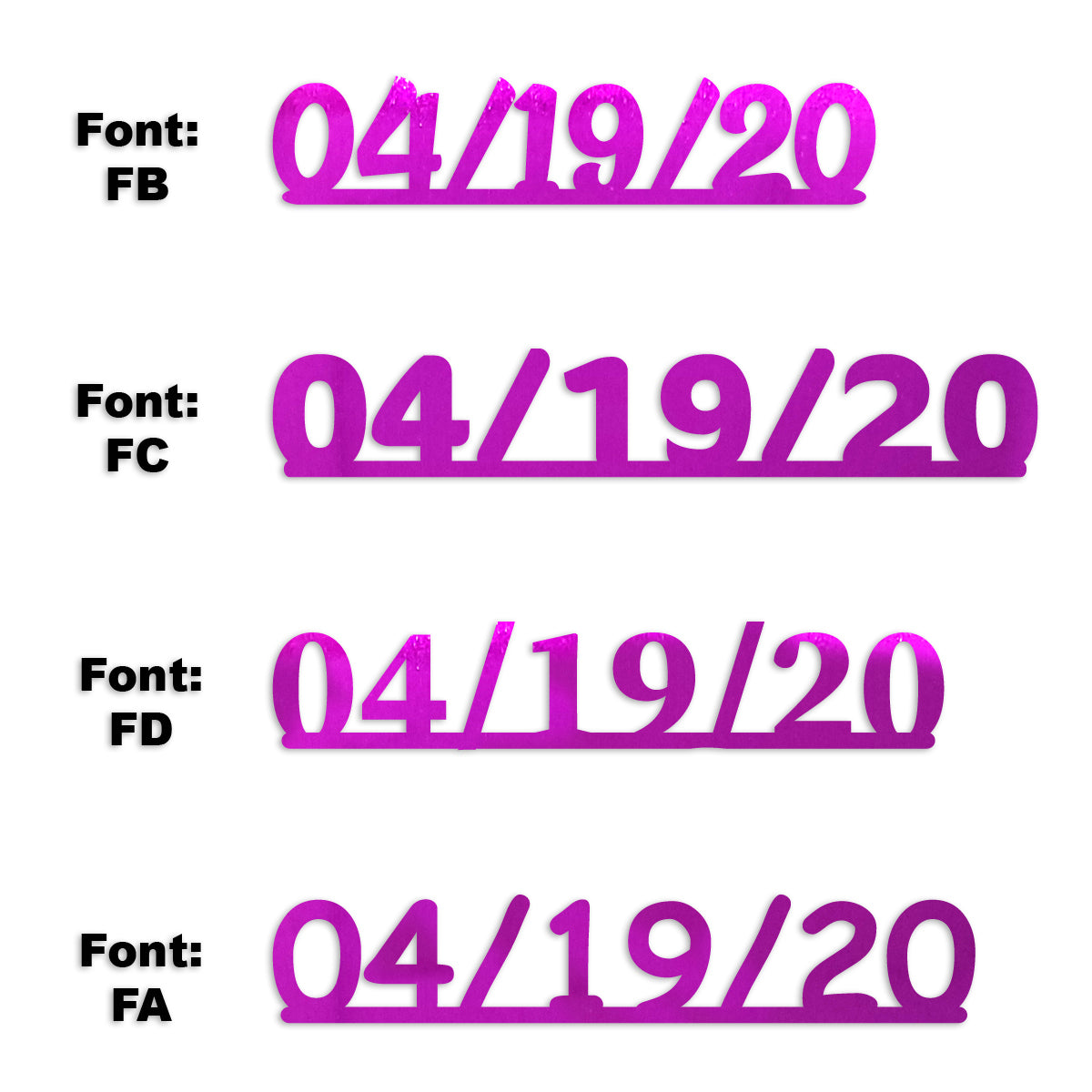 Custom-Fetti Date - 04/19/24 or 04/19/25  Fuchsia
