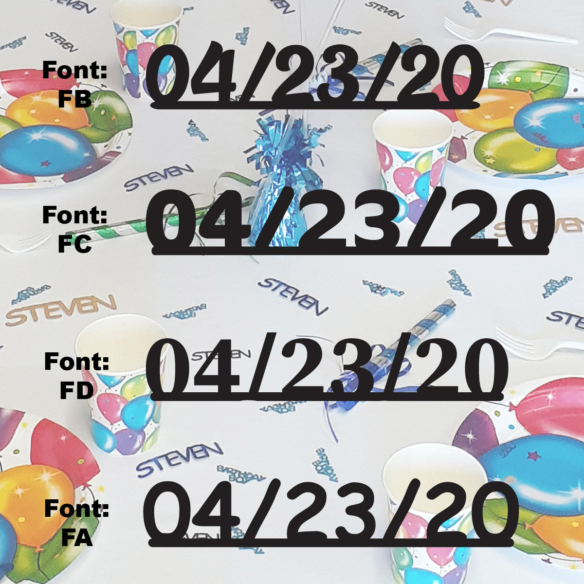 Custom-Fetti Date - 04/23/24 or 04/23/25  Black