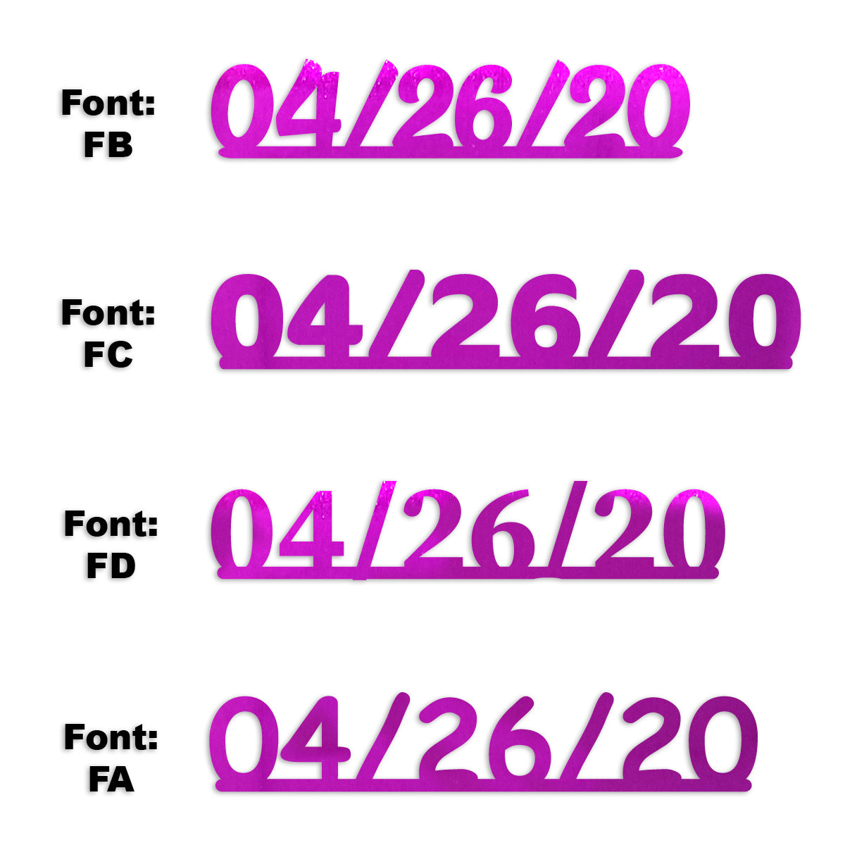 Custom-Fetti Date - 04/26/24 or 04/26/25  Fuchsia