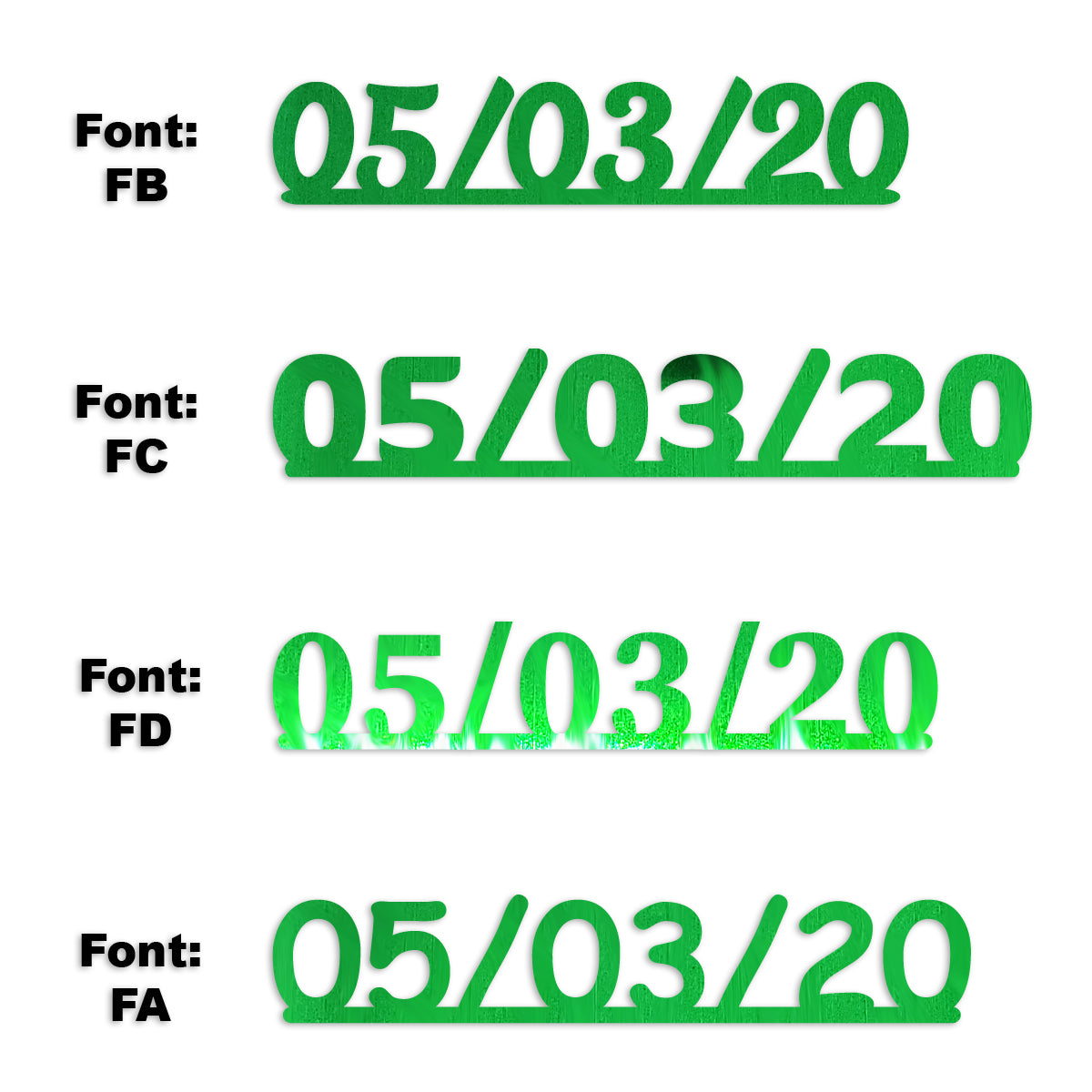 Custom-Fetti Date - 05/03/24 or 05/03/25  Green