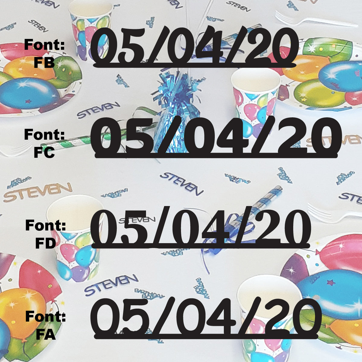 Custom-Fetti Date - 05/04/24 or 05/04/25  Black