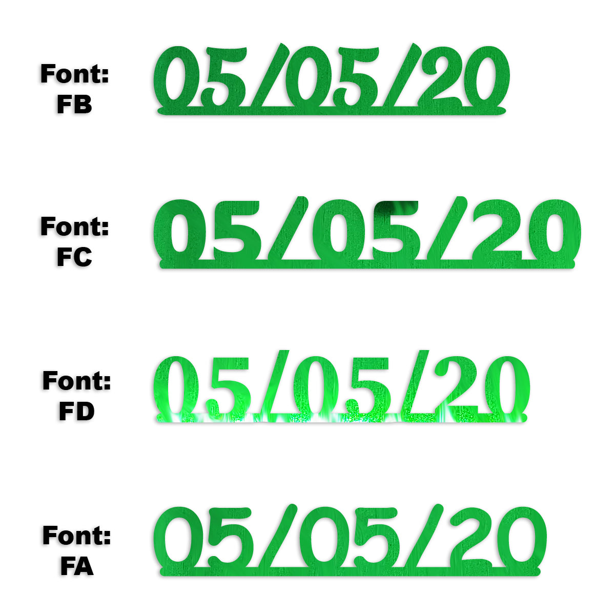 Custom-Fetti Date - 05/05/24 or 05/05/25  Green