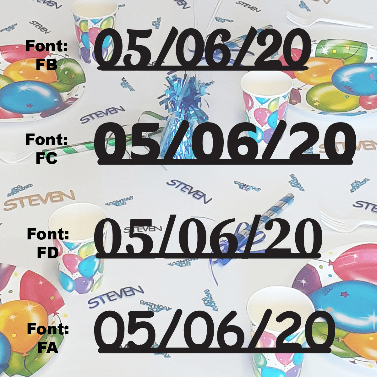 Custom-Fetti Date - 05/06/24 or 05/06/25  Black