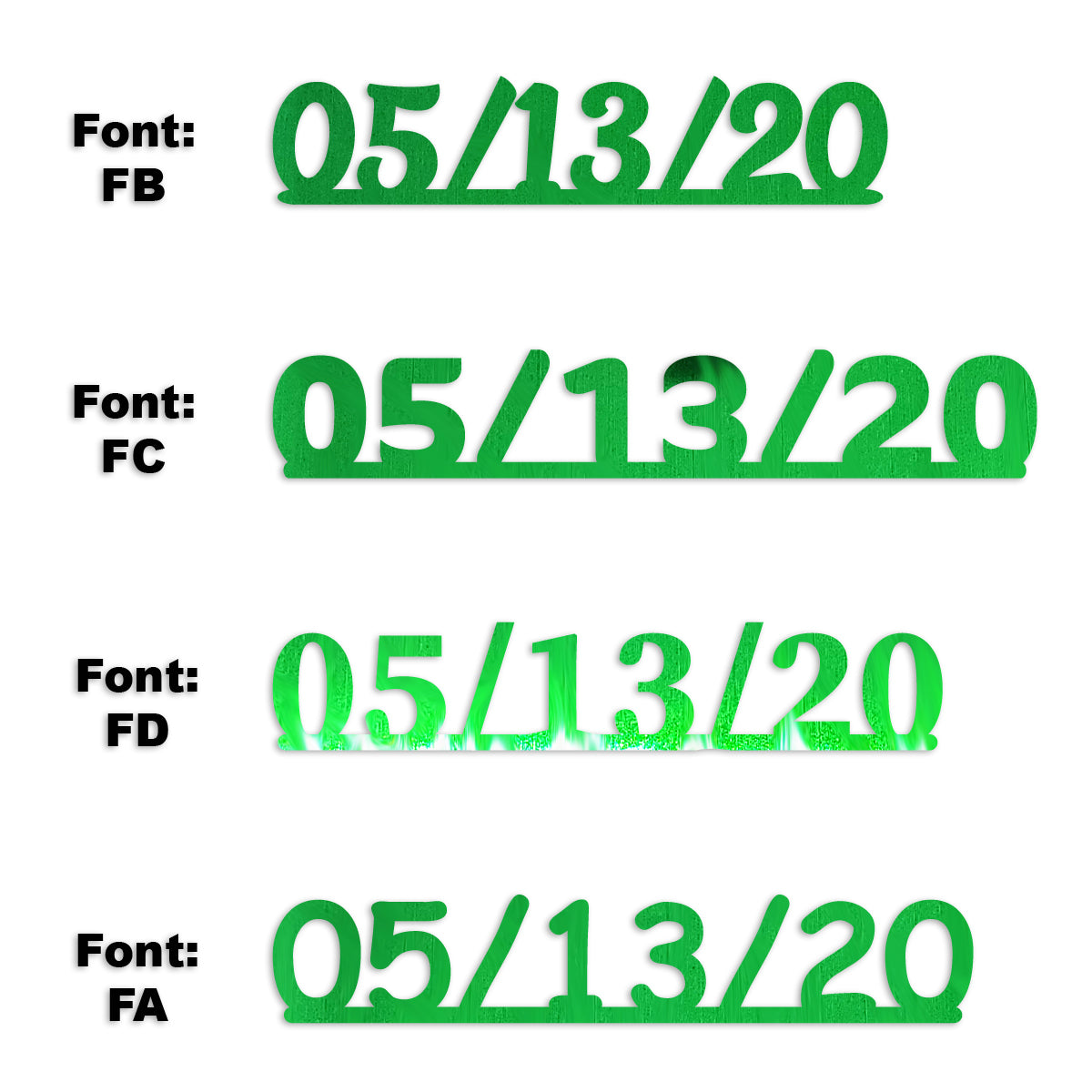 Custom-Fetti Date - 05/13/24 or 05/13/25  Green