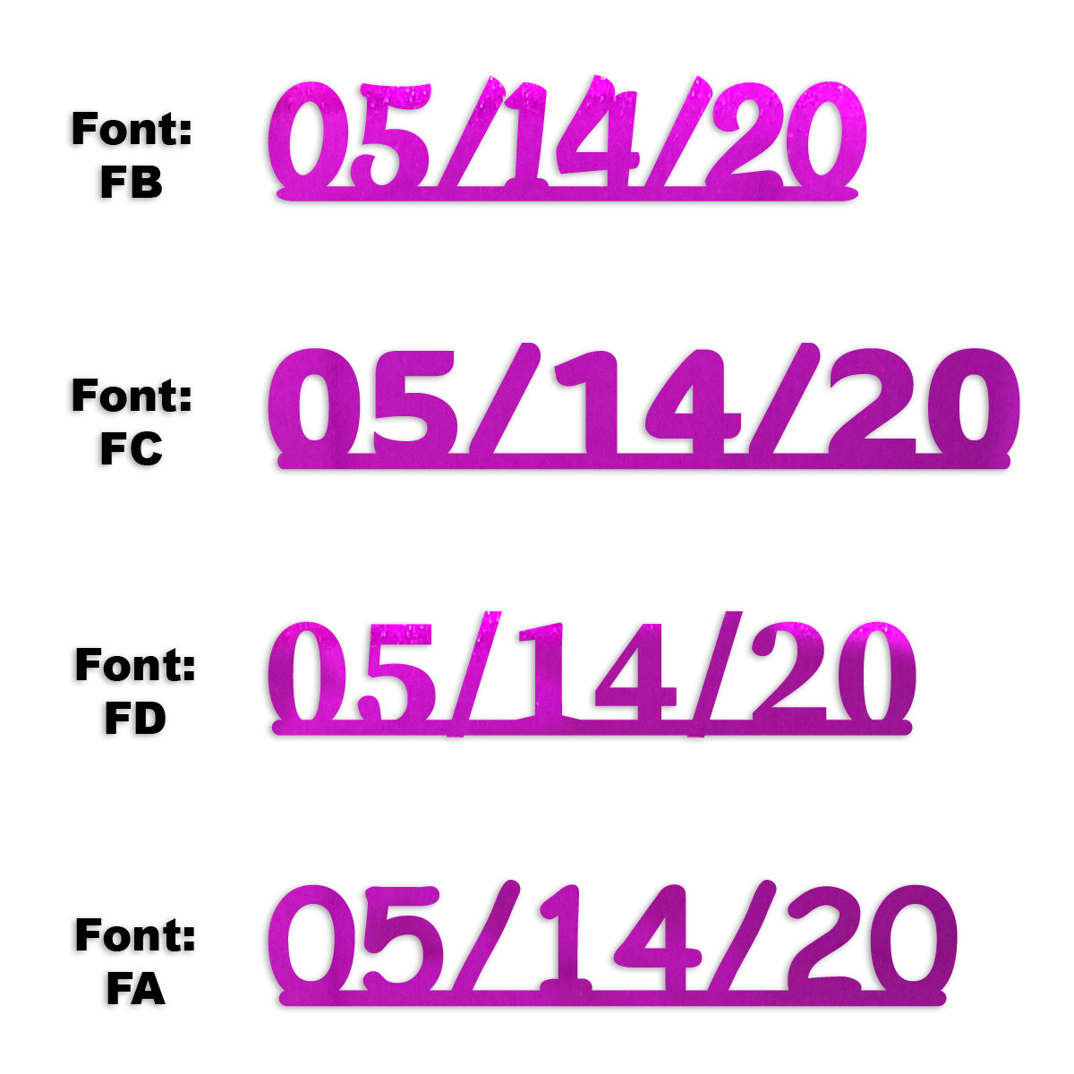 Custom-Fetti Date - 05/14/24 or 05/14/25  Fuchsia