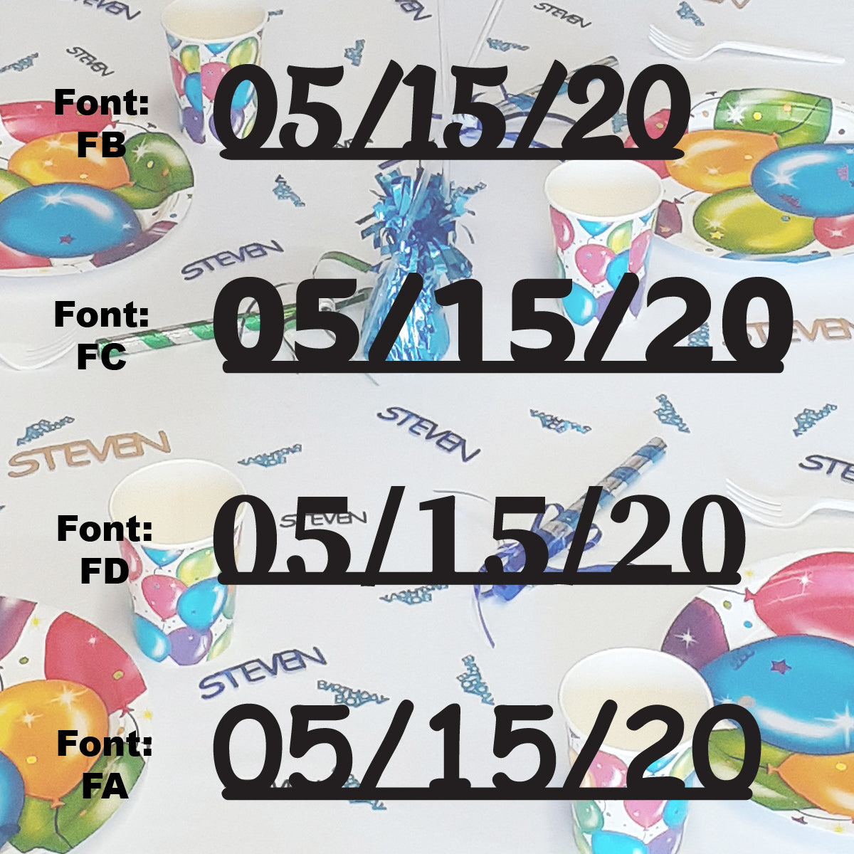 Custom-Fetti Date - 05/15/24 or 05/15/25  Black