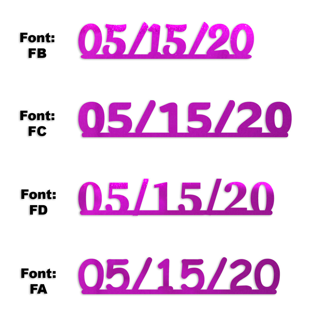 Custom-Fetti Date - 05/15/24 or 05/15/25  Fuchsia