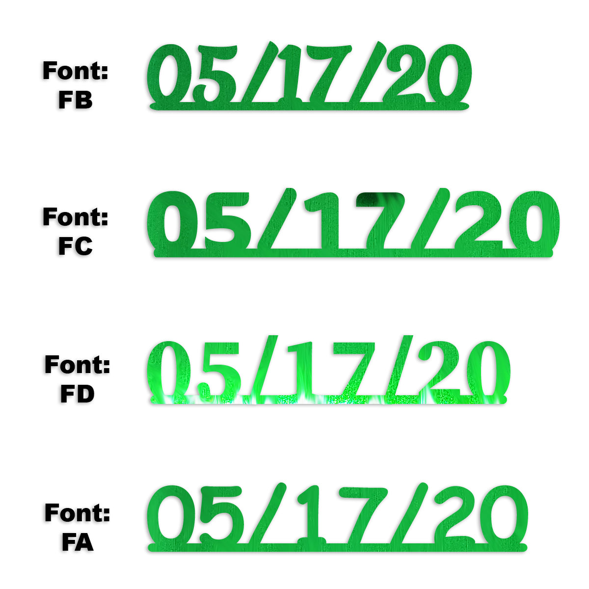Custom-Fetti Date - 05/17/24 or 05/17/25  Green