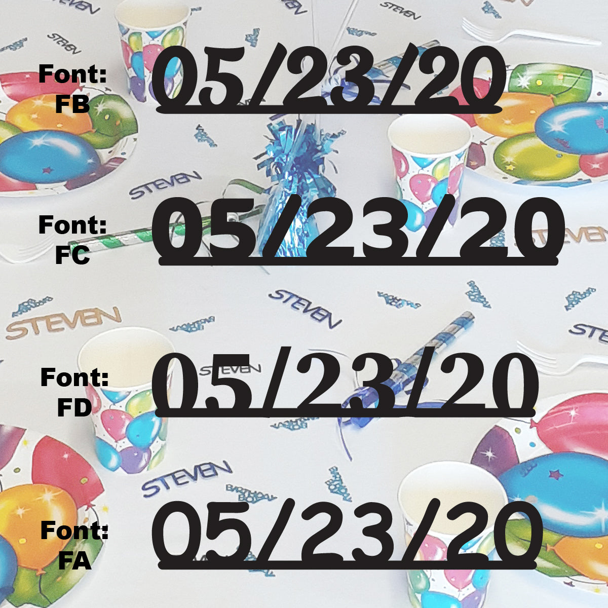 Custom-Fetti Date - 05/23/24 or 05/23/25  Black