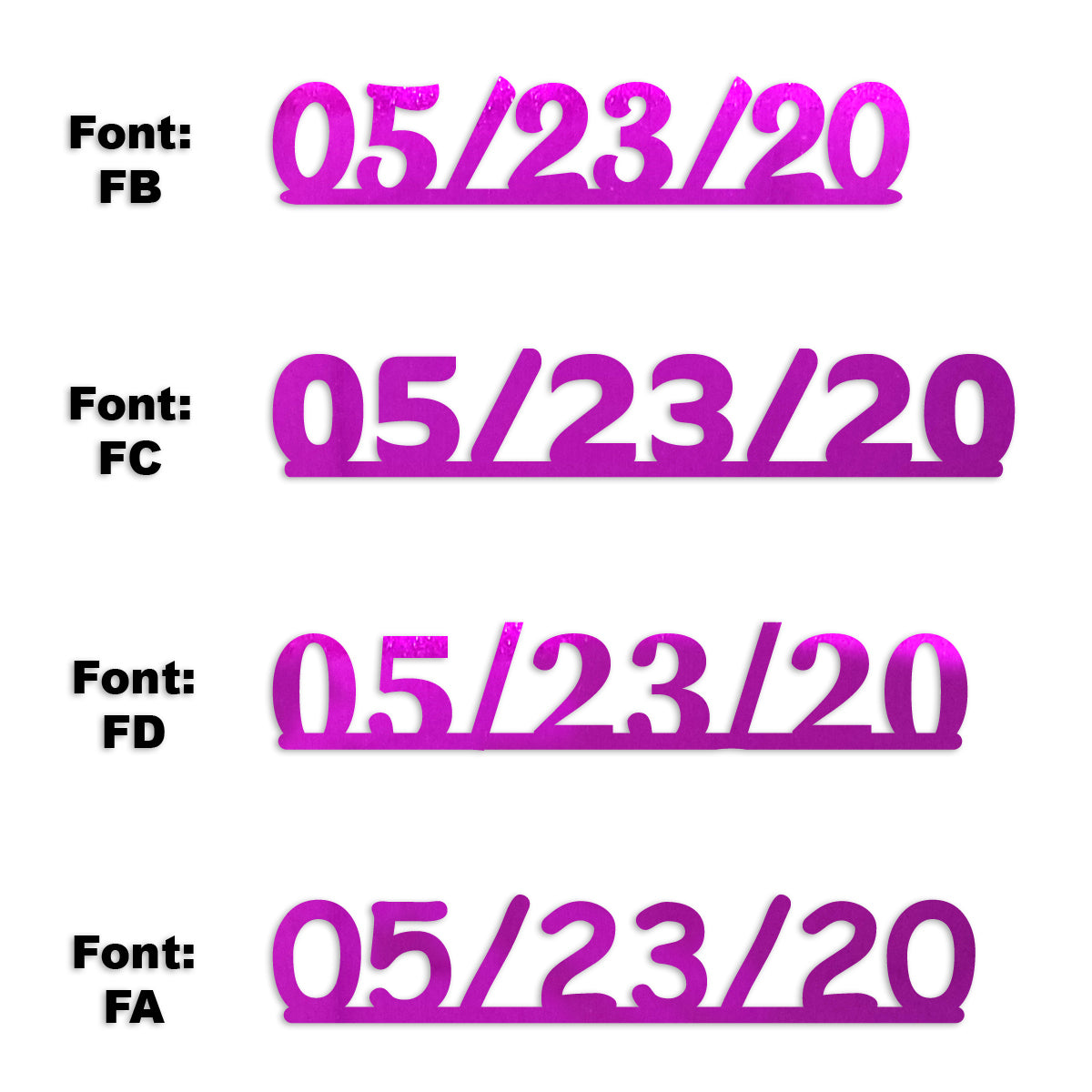 Custom-Fetti Date - 05/23/24 or 05/23/25  Fuchsia