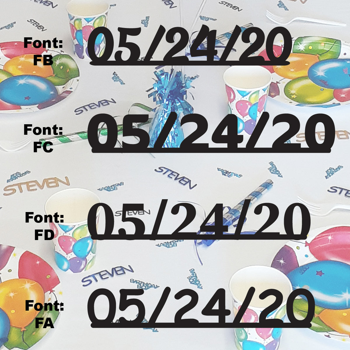 Custom-Fetti Date - 05/24/24 or 05/24/25  Black