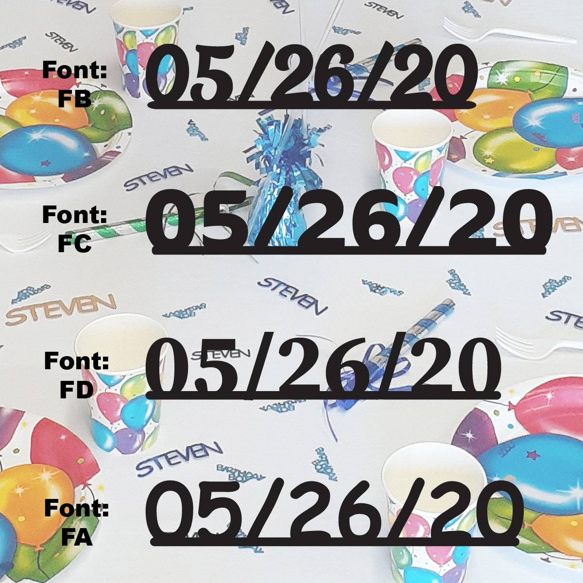 Custom-Fetti Date - 05/26/24 or 05/26/25  Black