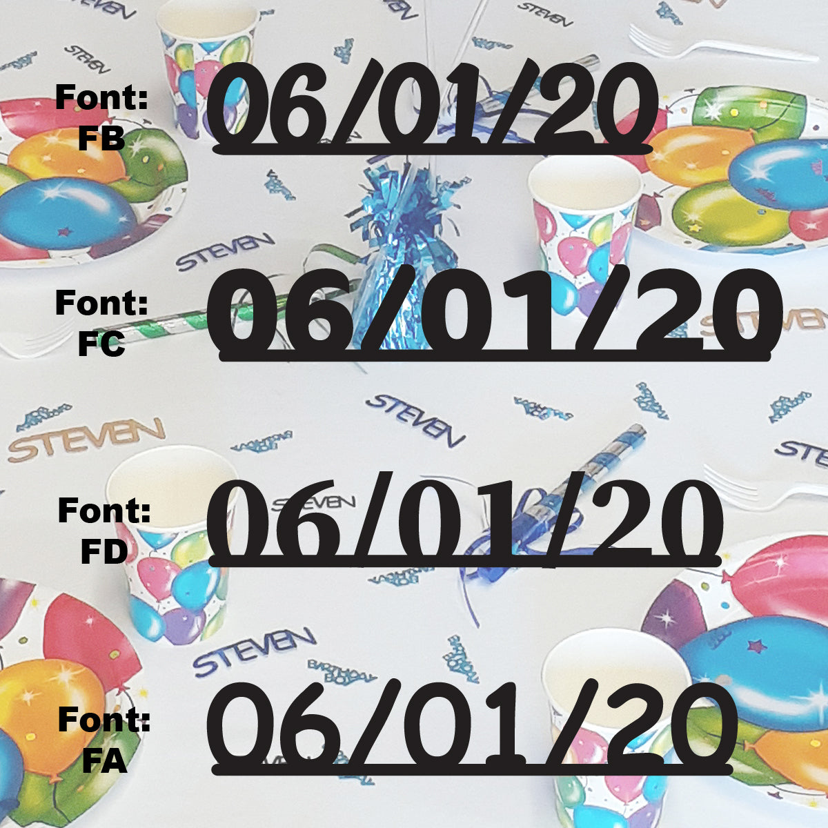 Custom-Fetti Date - 06/01/24 or 06/01/25  Black