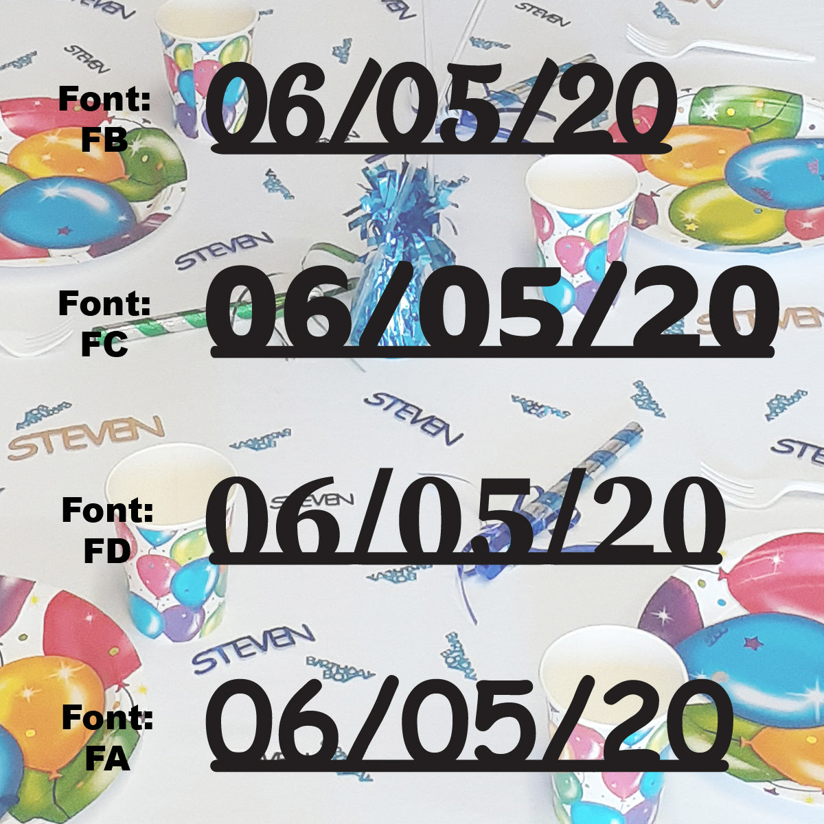 Custom-Fetti Date - 06/05/24 or 06/05/25  Black