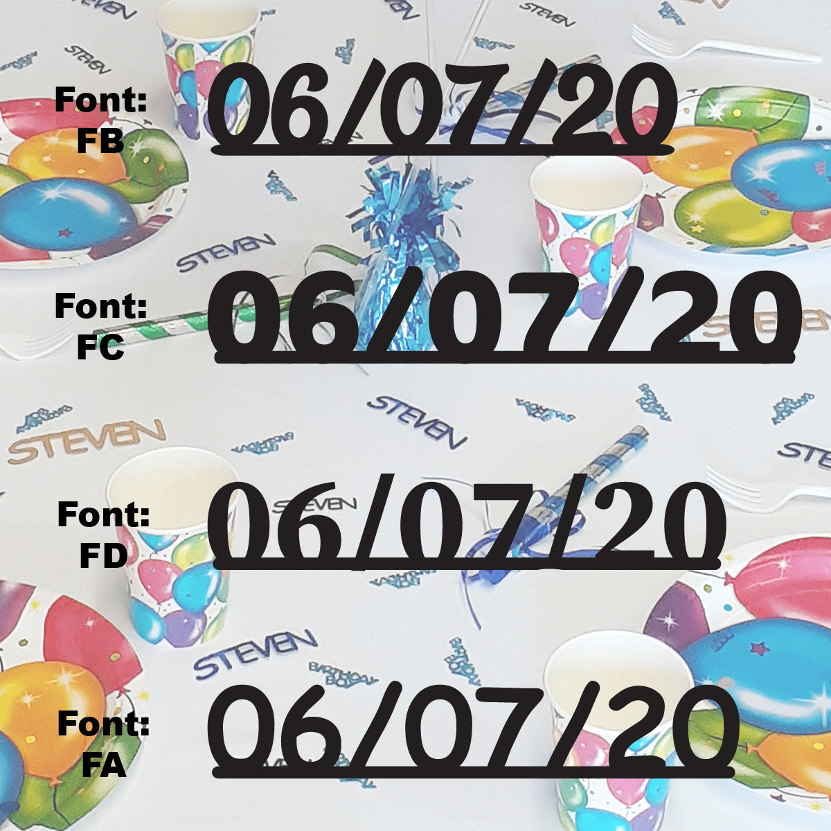 Custom-Fetti Date - 06/07/24 or 06/07/25  Black