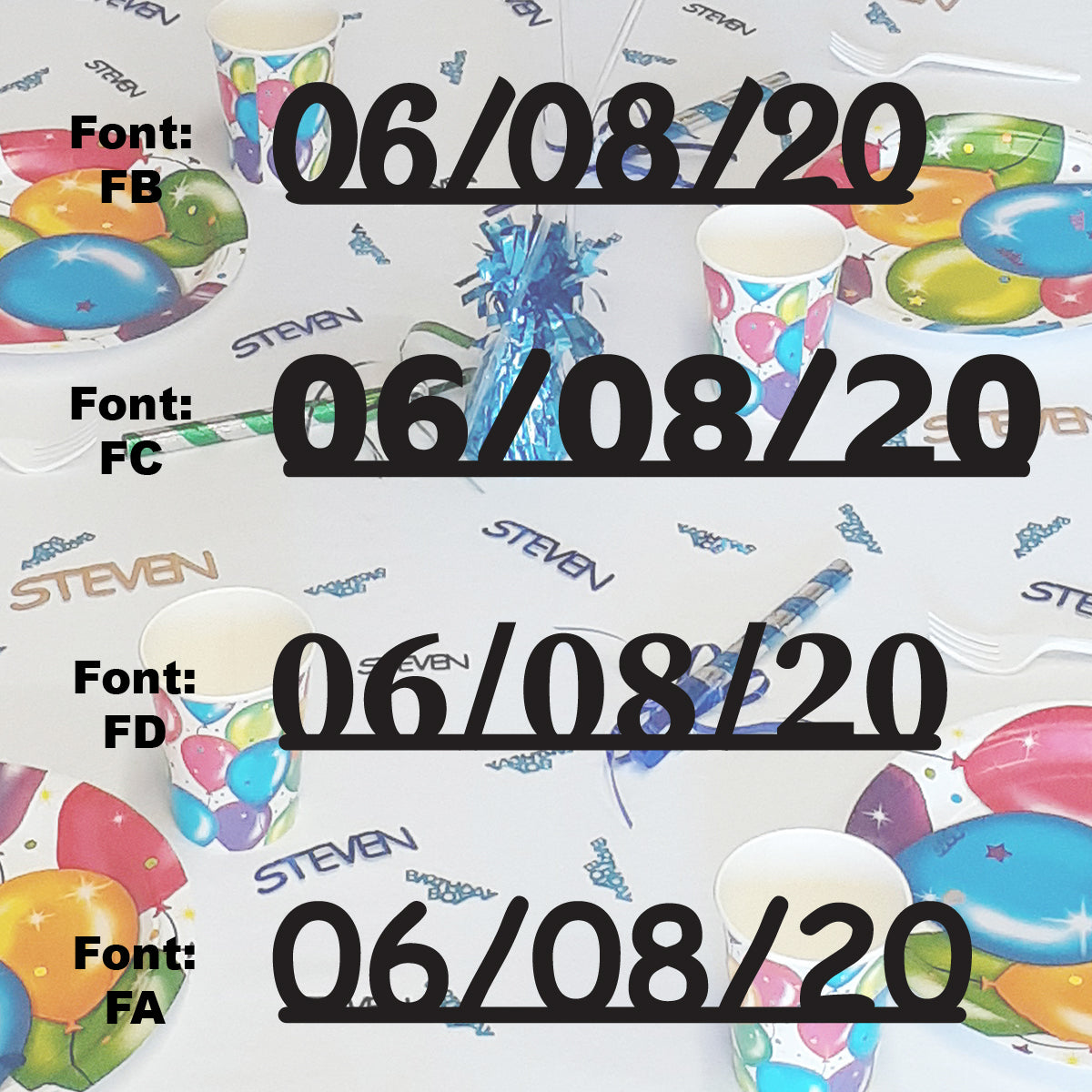 Custom-Fetti Date - 06/08/24 or 06/08/25  Black