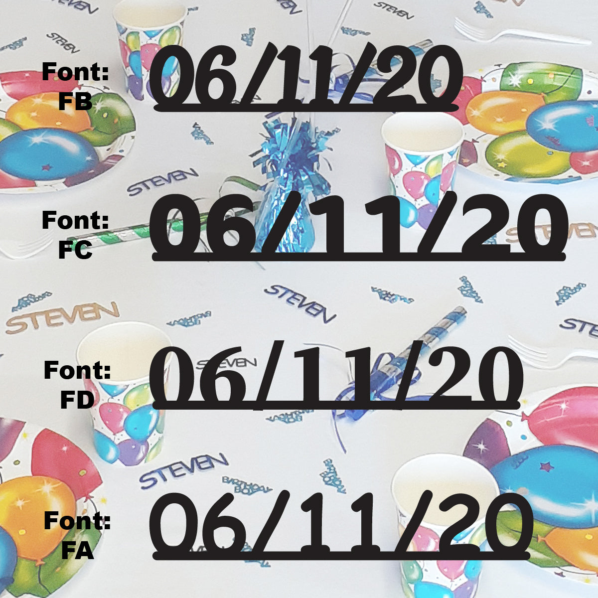 Custom-Fetti Date - 06/11/24 or 06/11/25  Black