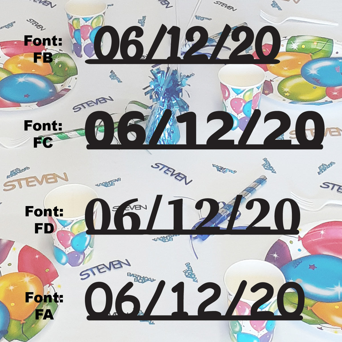 Custom-Fetti Date - 06/12/24 or 06/12/25  Black