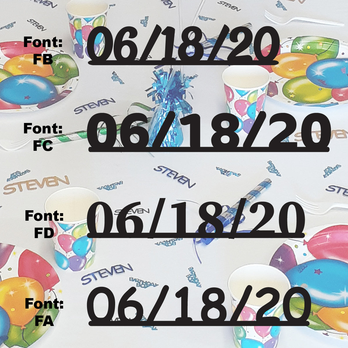 Custom-Fetti Date - 06/18/24 or 06/18/25  Black