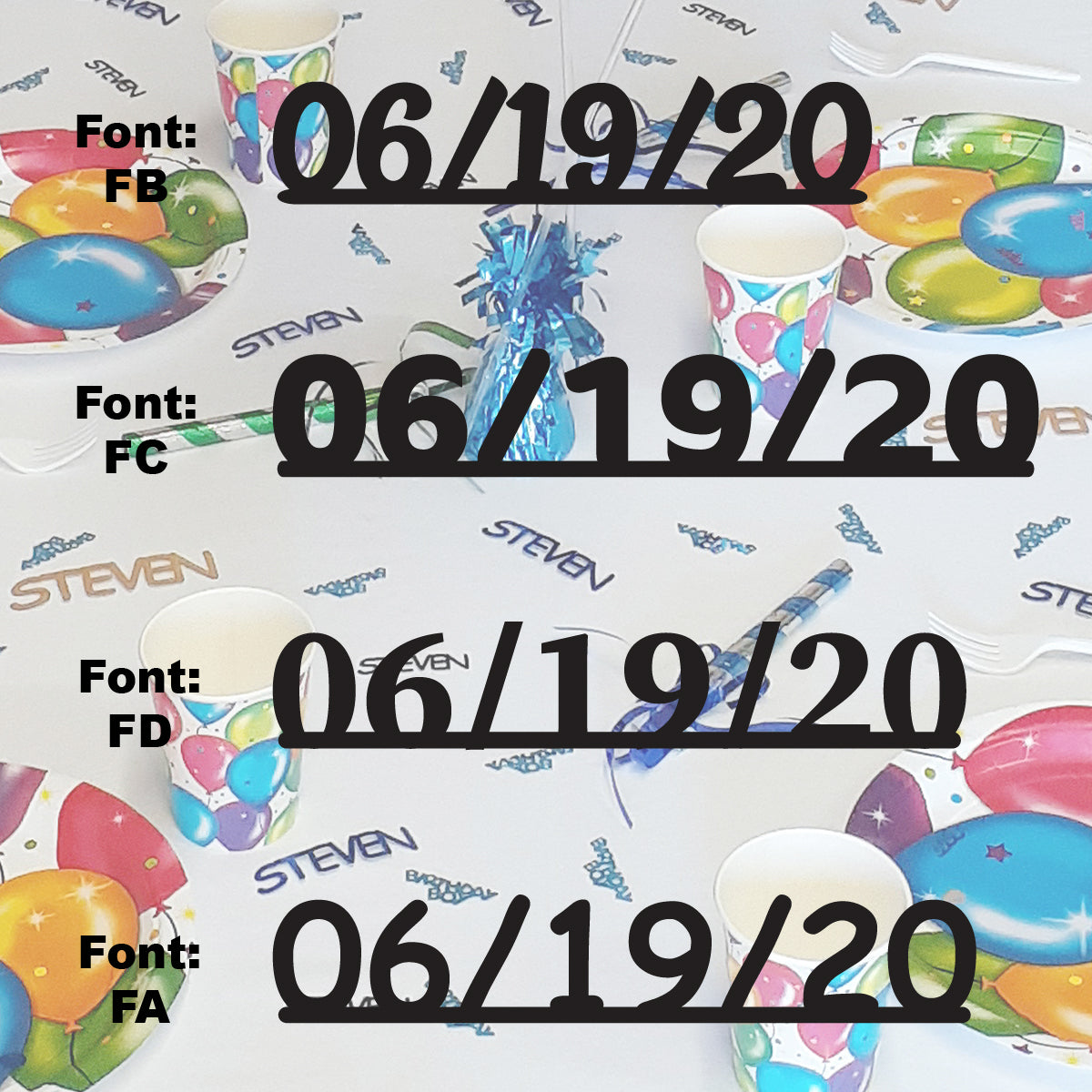 Custom-Fetti Date - 06/19/24 or 06/19/25  Black