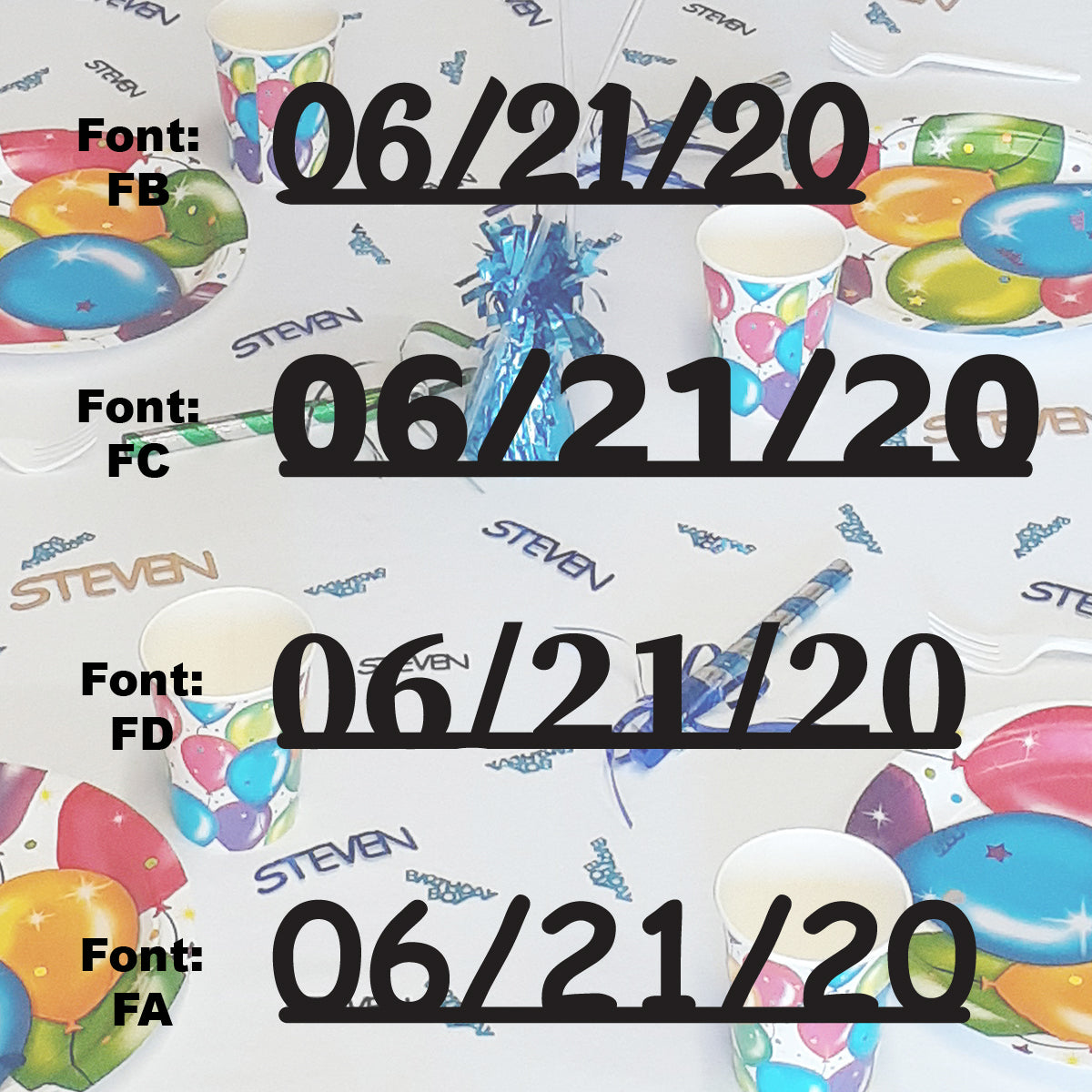 Custom-Fetti Date - 06/21/24 or 06/21/25  Black