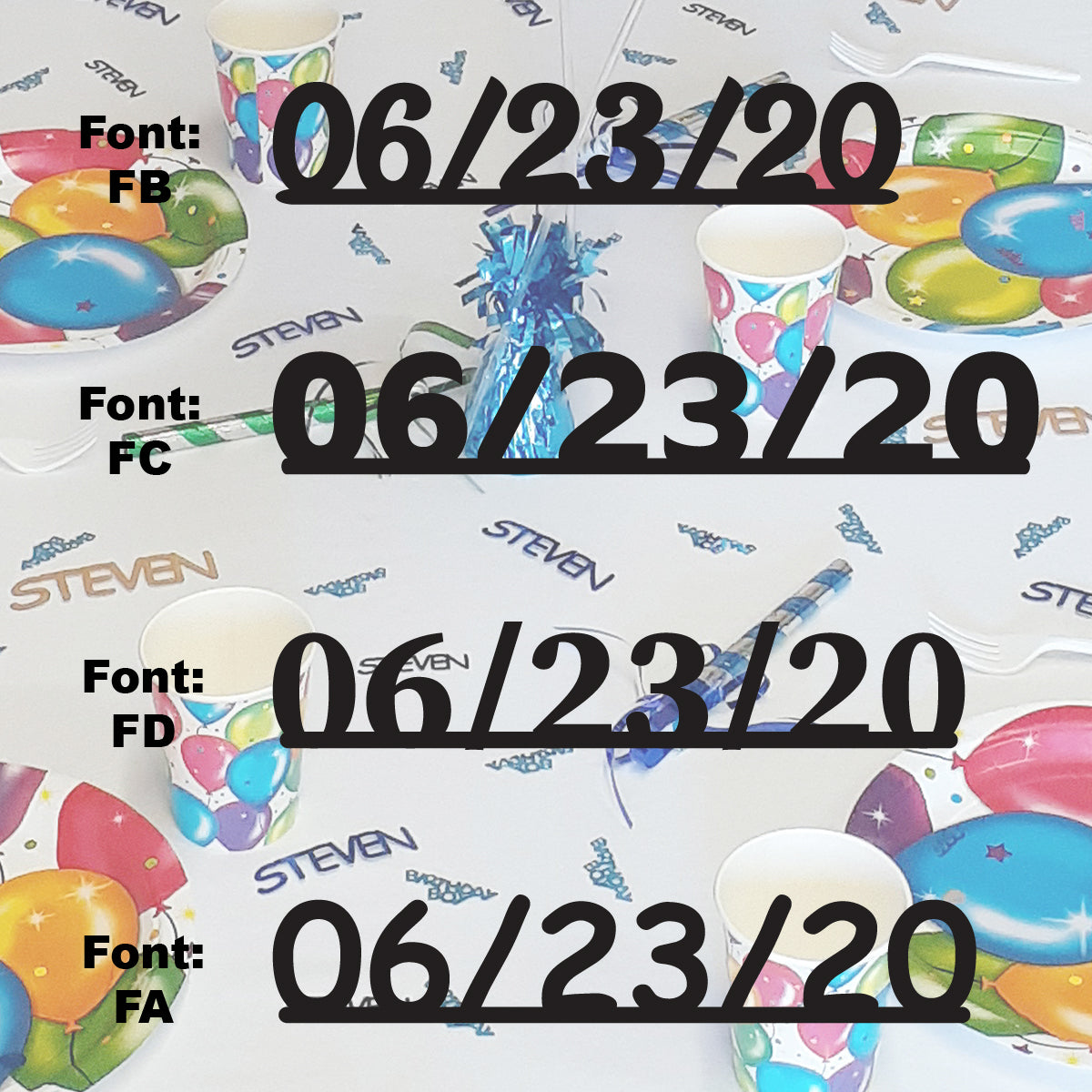 Custom-Fetti Date - 06/23/24 or 06/23/25  Black