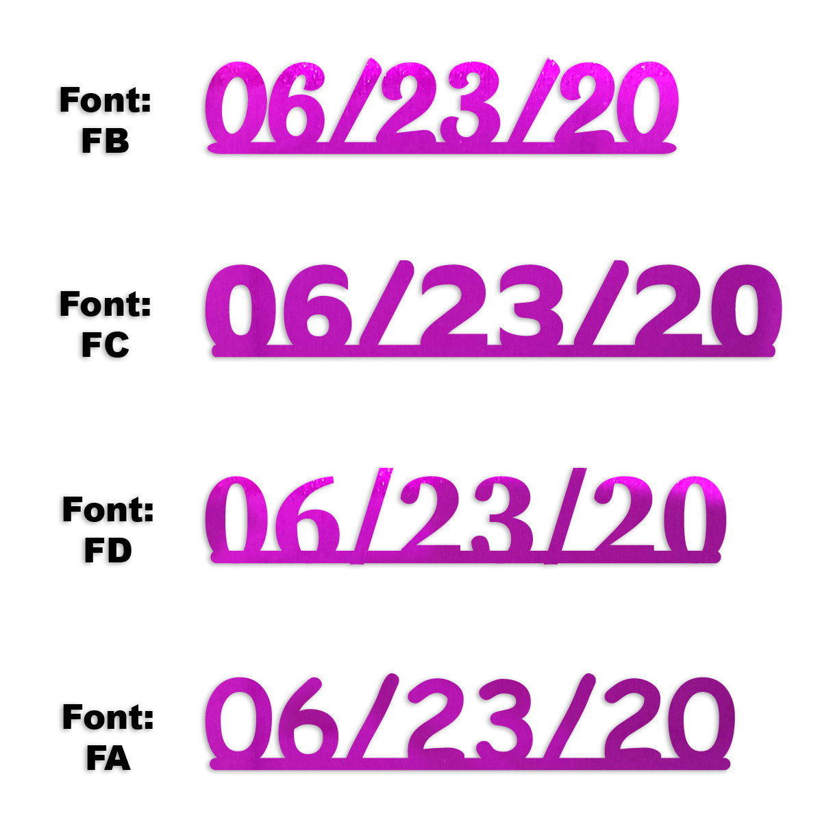 Custom-Fetti Date - 06/23/24 or 06/23/25  Fuchsia
