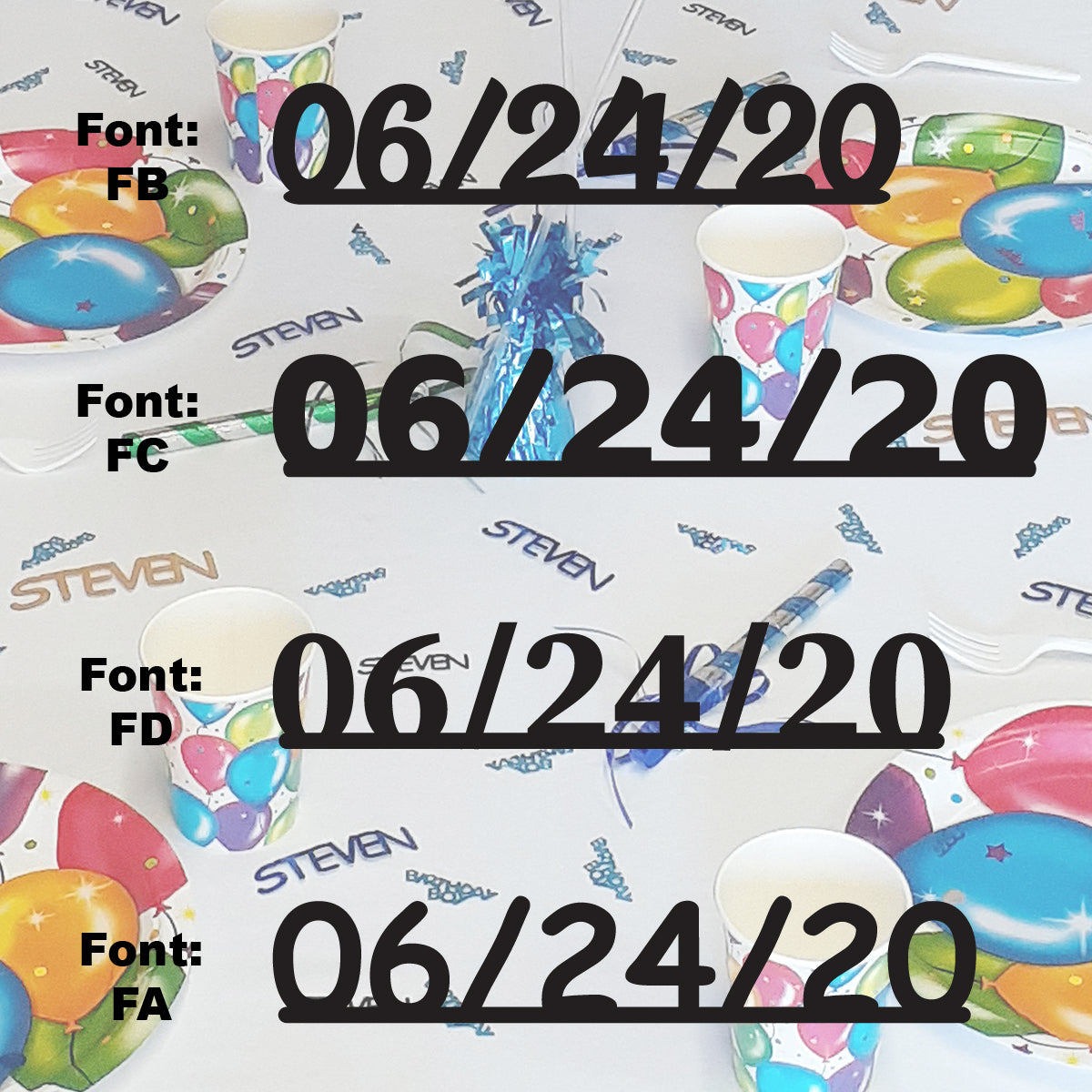 Custom-Fetti Date - 06/24/24 or 06/24/25  Black