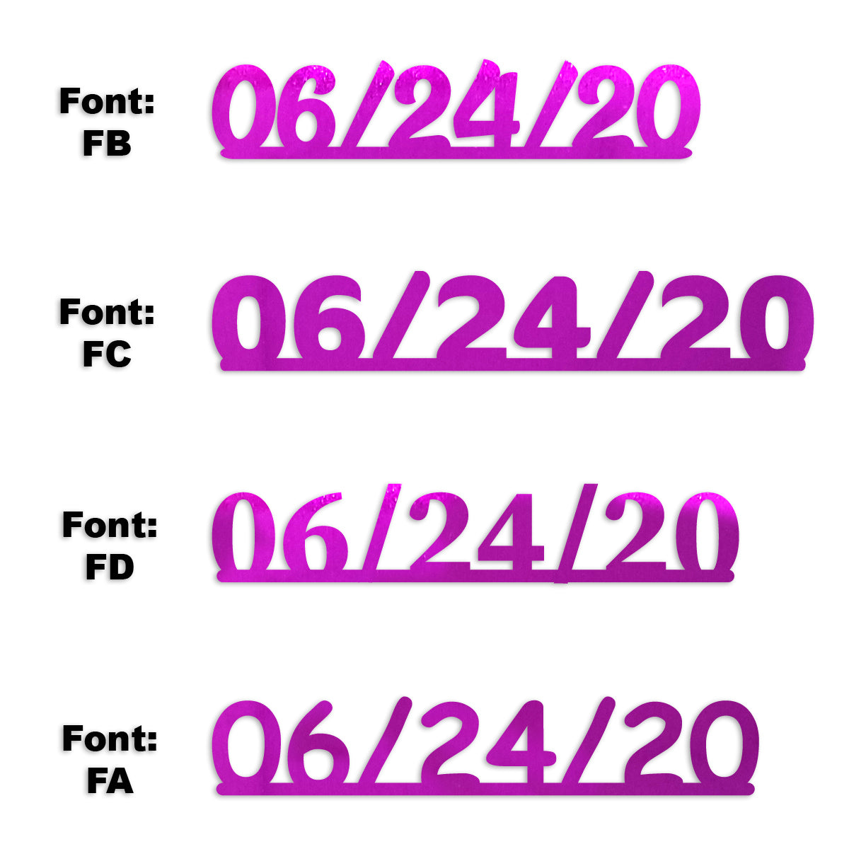 Custom-Fetti Date - 06/24/24 or 06/24/25  Fuchsia