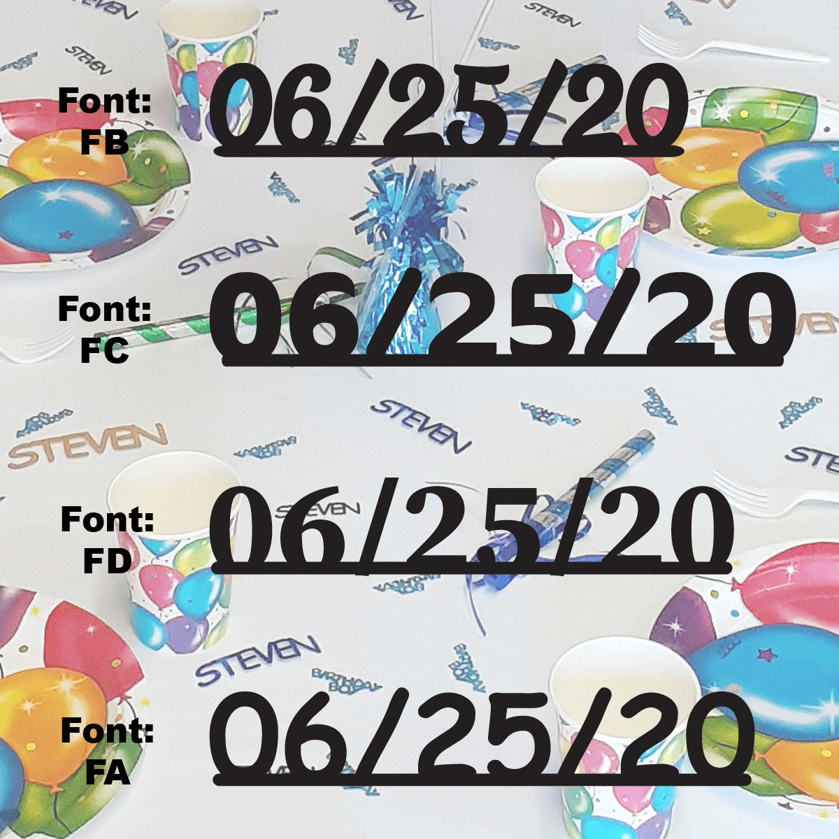 Custom-Fetti Date - 06/25/24 or 06/25/25  Black