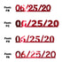 Custom-Fetti Date - 06/25/24 or 06/25/25  Red