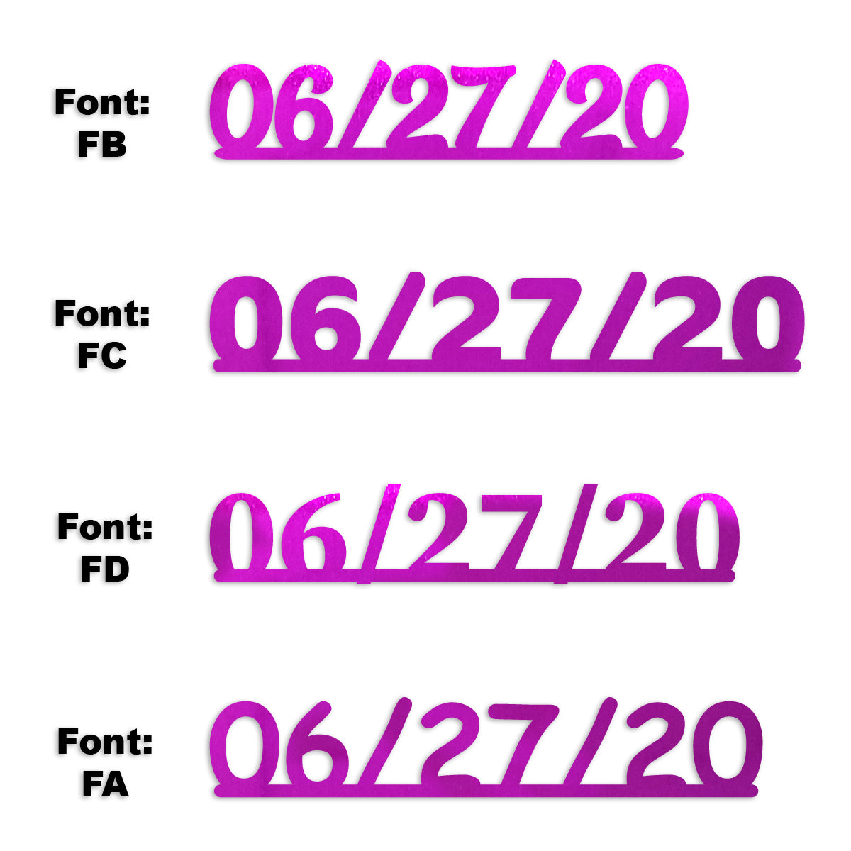 Custom-Fetti Date - 06/27/24 or 06/27/25  Fuchsia