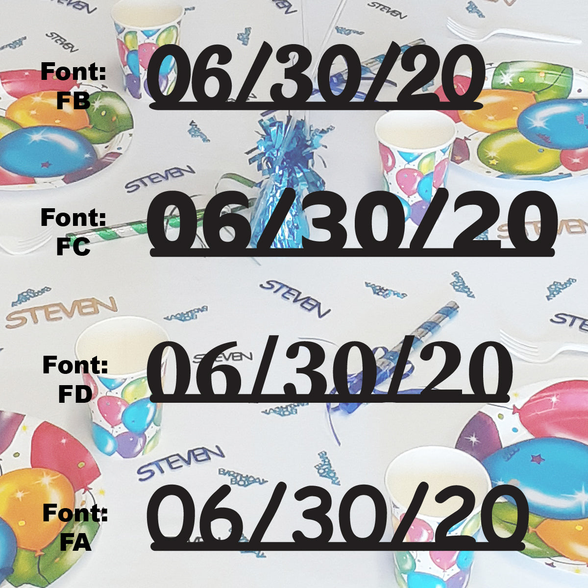 Custom-Fetti Date - 06/30/24 or 06/30/25  Black