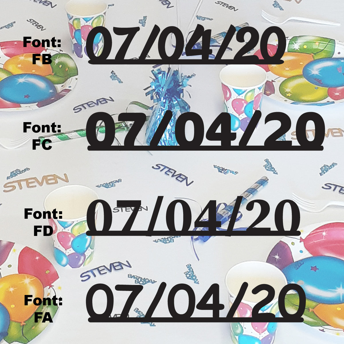 Custom-Fetti Date - 07/04/24 or 07/04/25  Black