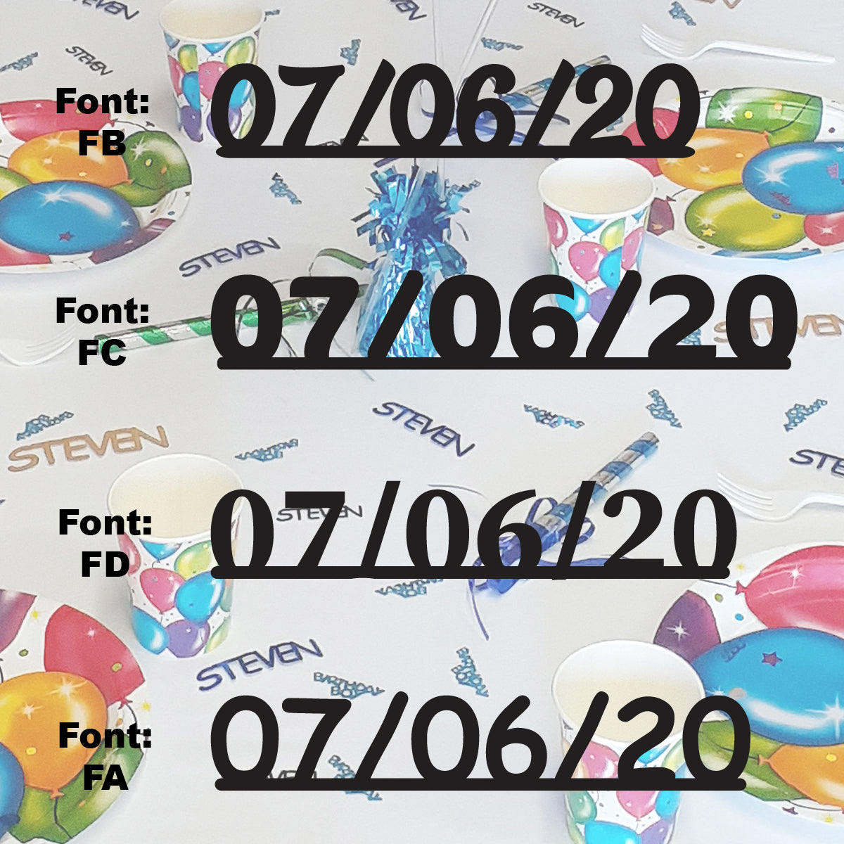 Custom-Fetti Date - 07/06/24 or 07/06/25  Black