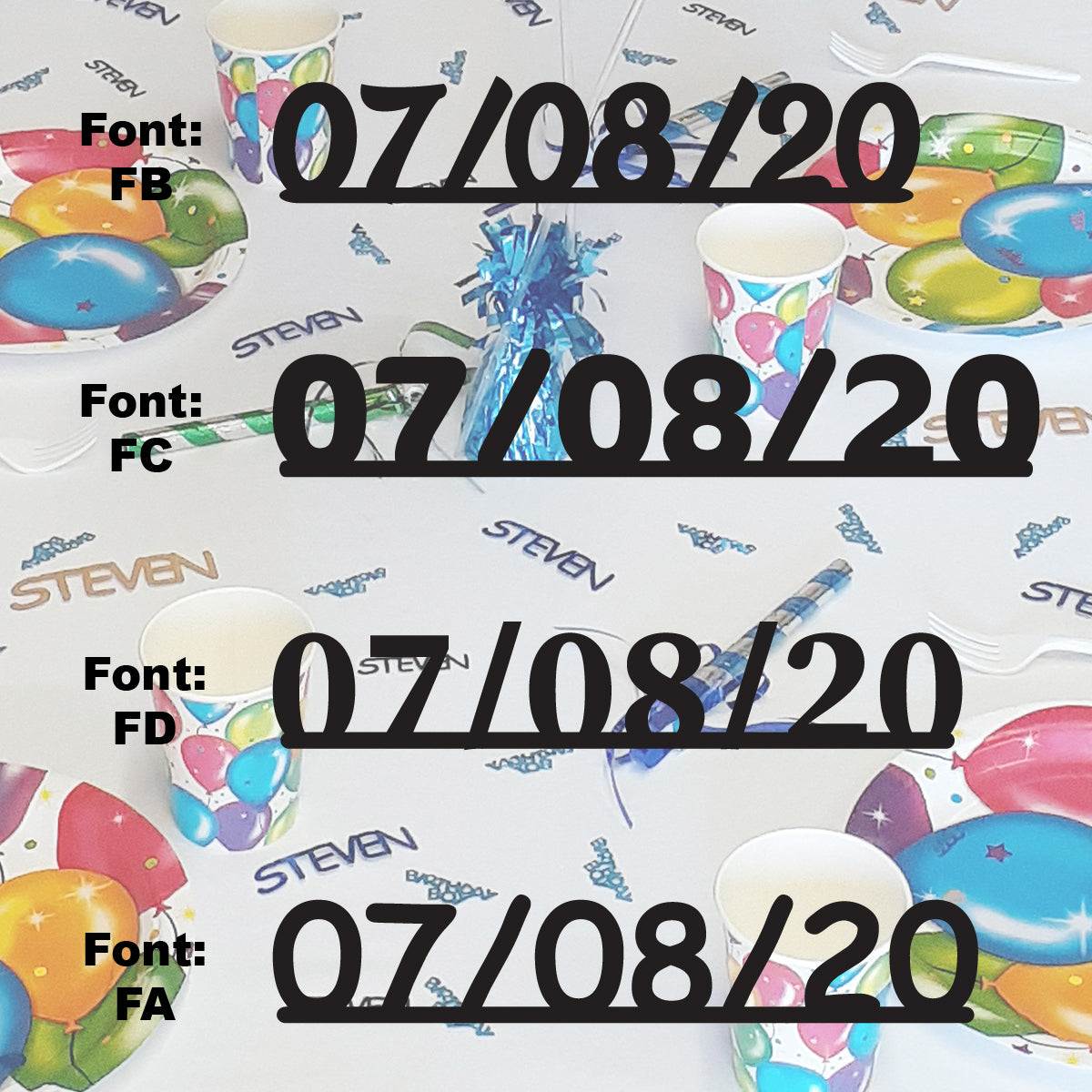 Custom-Fetti Date - 07/08/24 or 07/08/25  Black