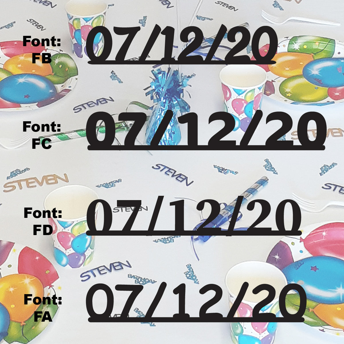 Custom-Fetti Date - 07/12/24 or 07/12/25  Black