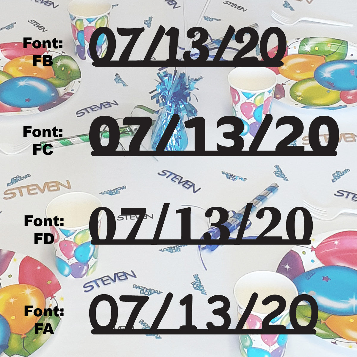 Custom-Fetti Date - 07/13/24 or 07/13/25  Black