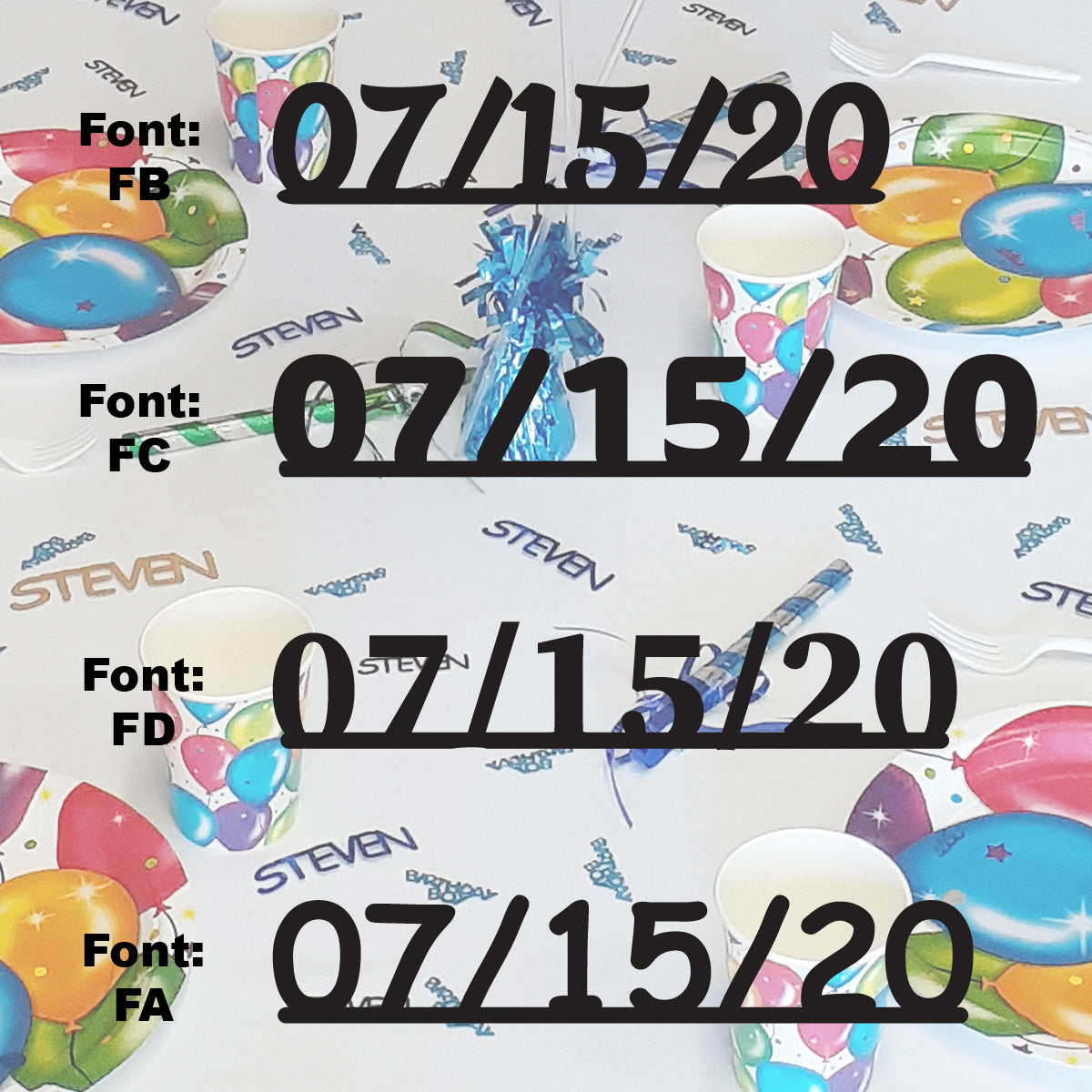 Custom-Fetti Date - 07/15/24 or 07/15/25  Black