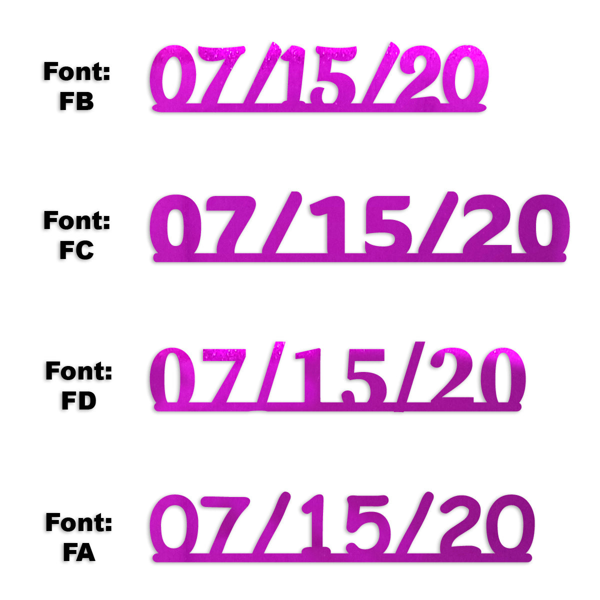 Custom-Fetti Date - 07/15/24 or 07/15/25  Fuchsia