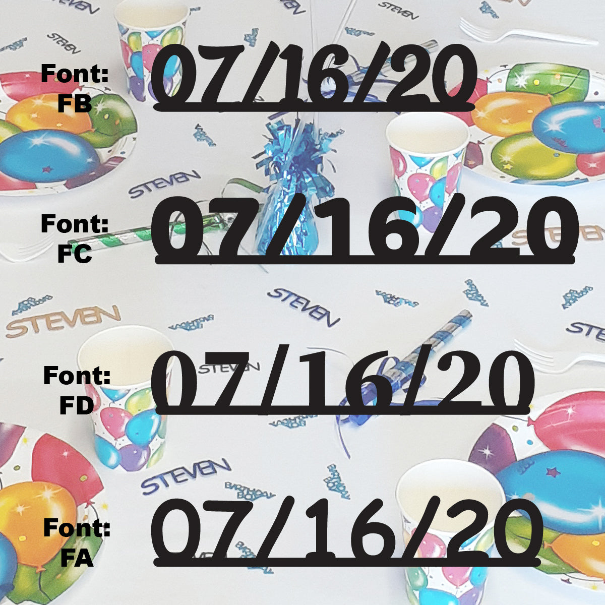 Custom-Fetti Date - 07/16/24 or 07/16/25  Black