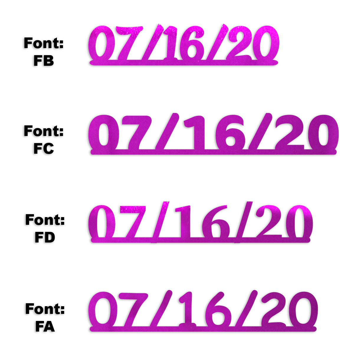 Custom-Fetti Date - 07/16/24 or 07/16/25  Fuchsia