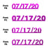 Custom-Fetti Date - 07/17/24 or 07/17/25  Fuchsia