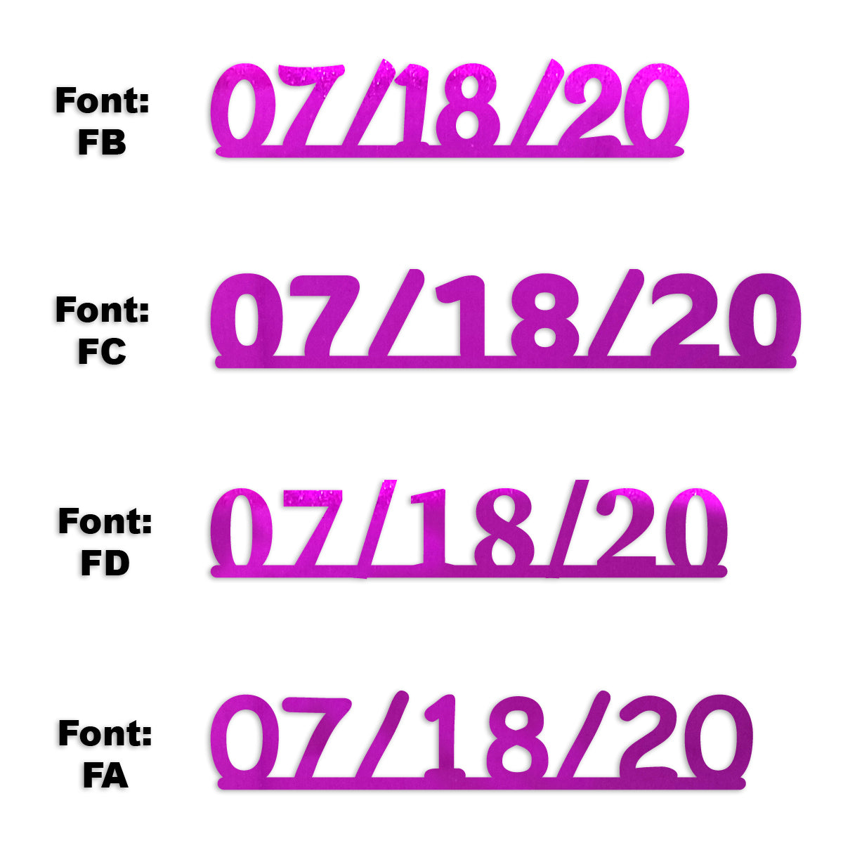 Custom-Fetti Date - 07/18/24 or 07/18/25  Fuchsia