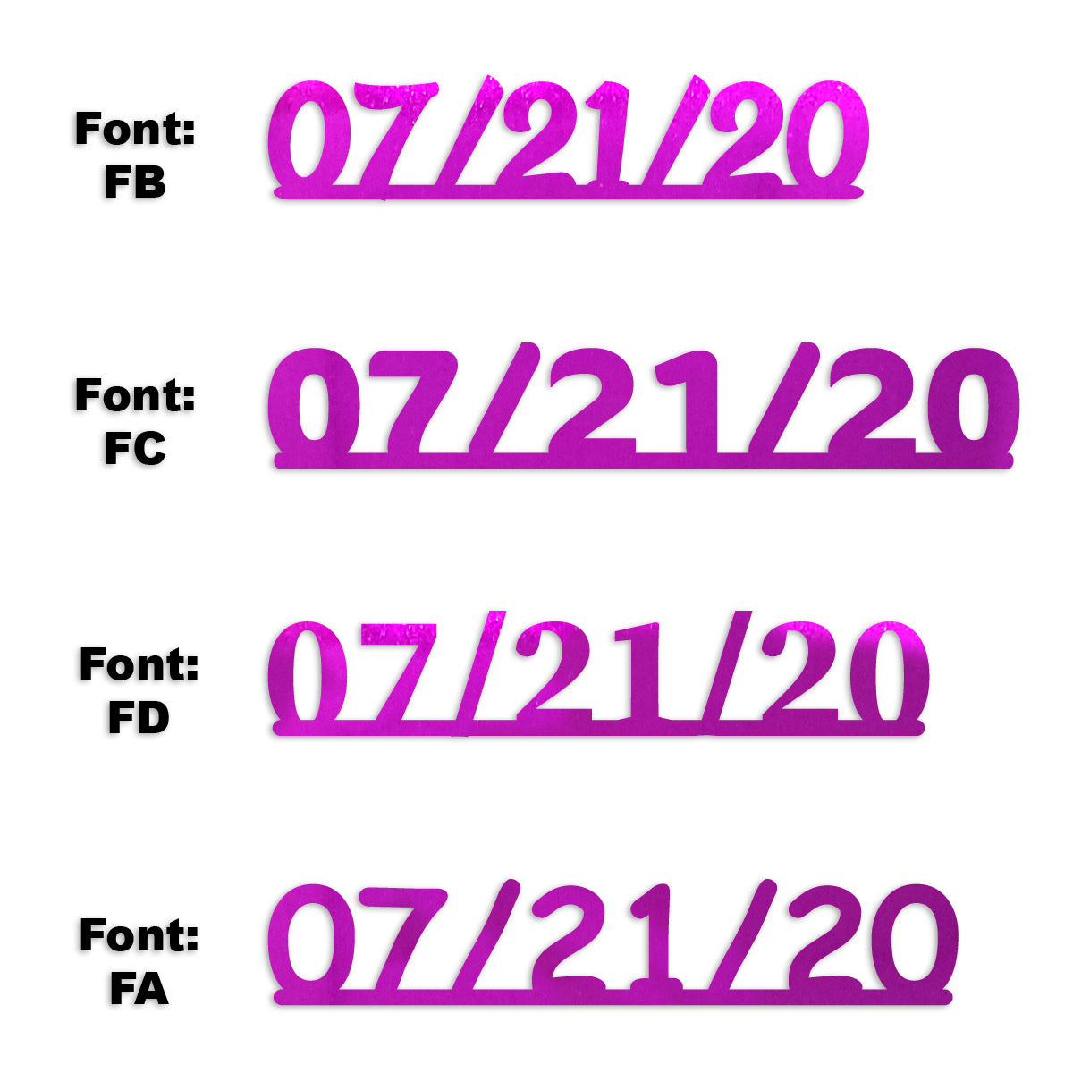 Custom-Fetti Date - 07/21/24 or 07/21/25  Fuchsia