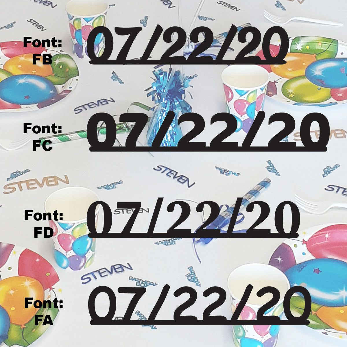 Custom-Fetti Date - 07/22/24 or 07/22/25  Black