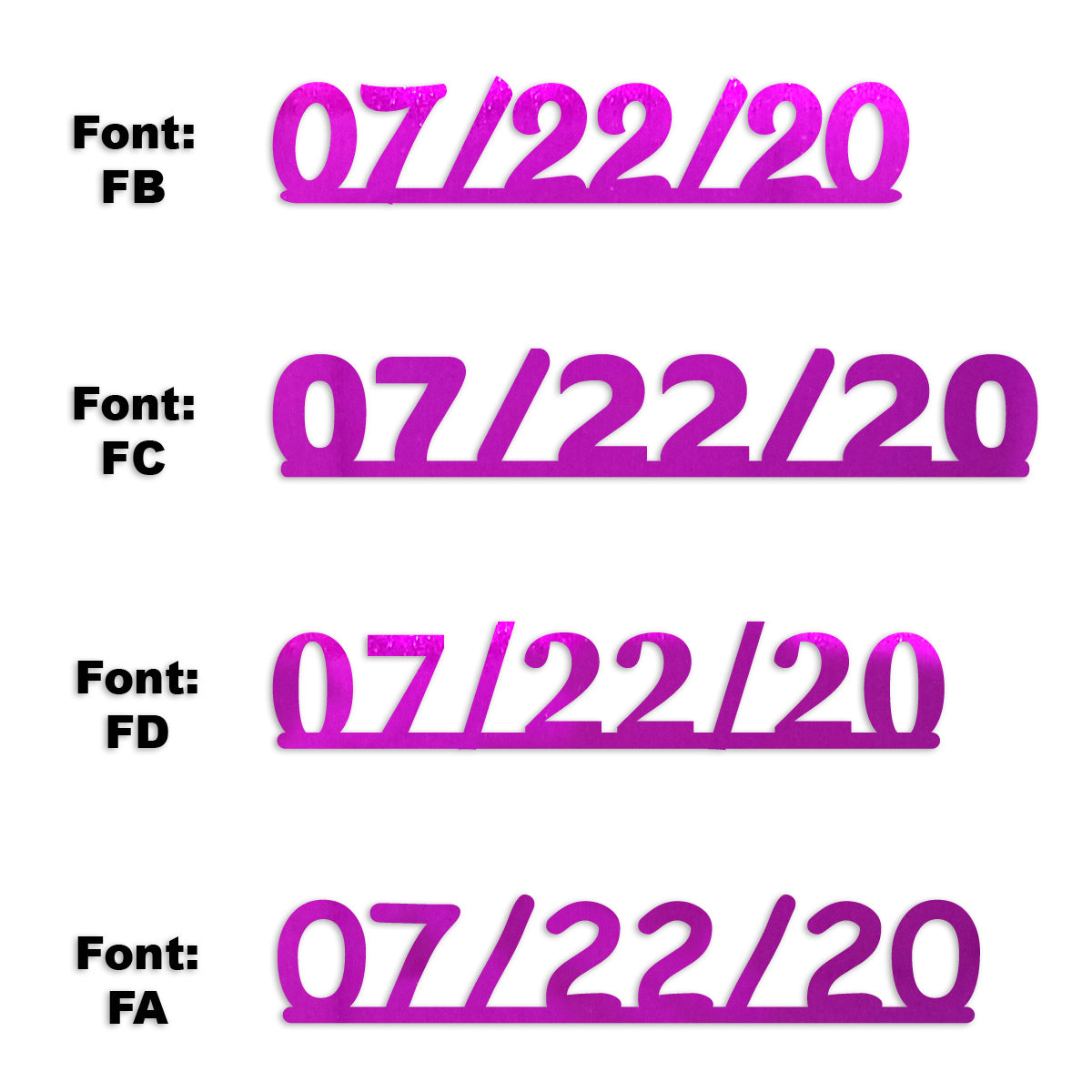Custom-Fetti Date - 07/22/24 or 07/22/25  Fuchsia