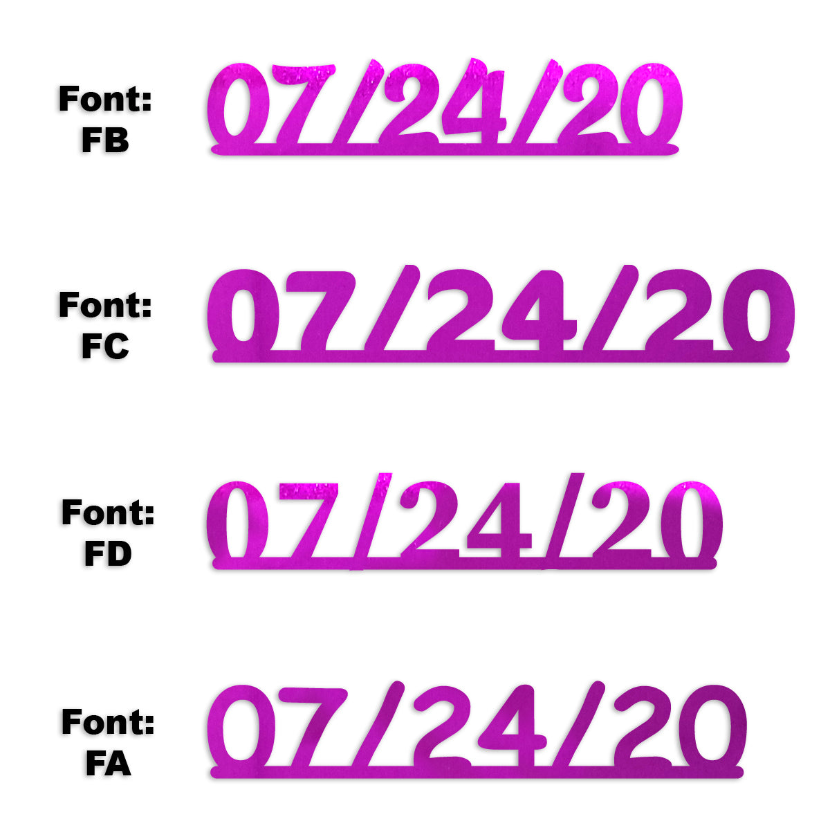 Custom-Fetti Date - 07/24/24 or 07/24/25  Fuchsia