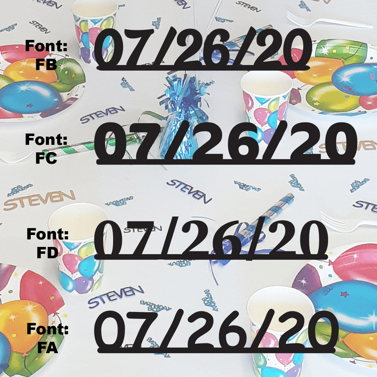 Custom-Fetti Date - 07/26/24 or 07/26/25  Black